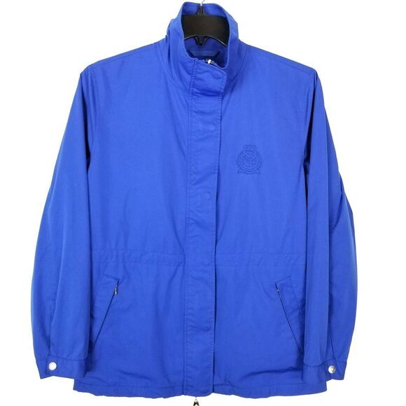 Ralph Lauren Active Women Zip Up Track Jacket Size L Blue Crown Crest - Picture 1 of 6